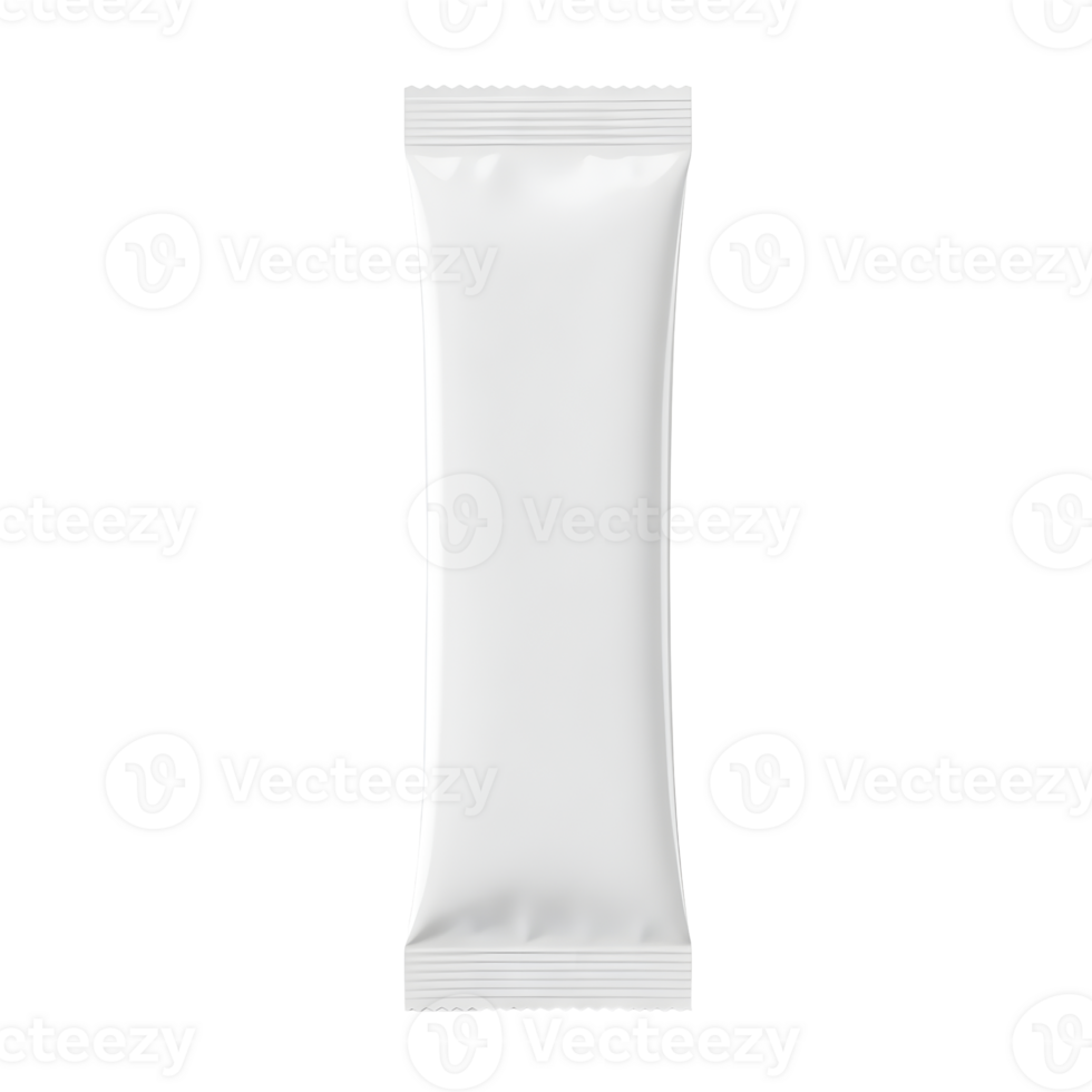 Blank White Sachet Packaging Mockup on Transparent Background png