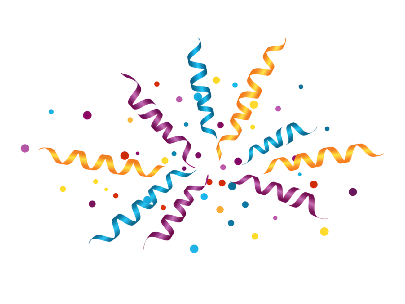 Colorful Confetti Burst on Transparent Background for Celebration and Party Designs png