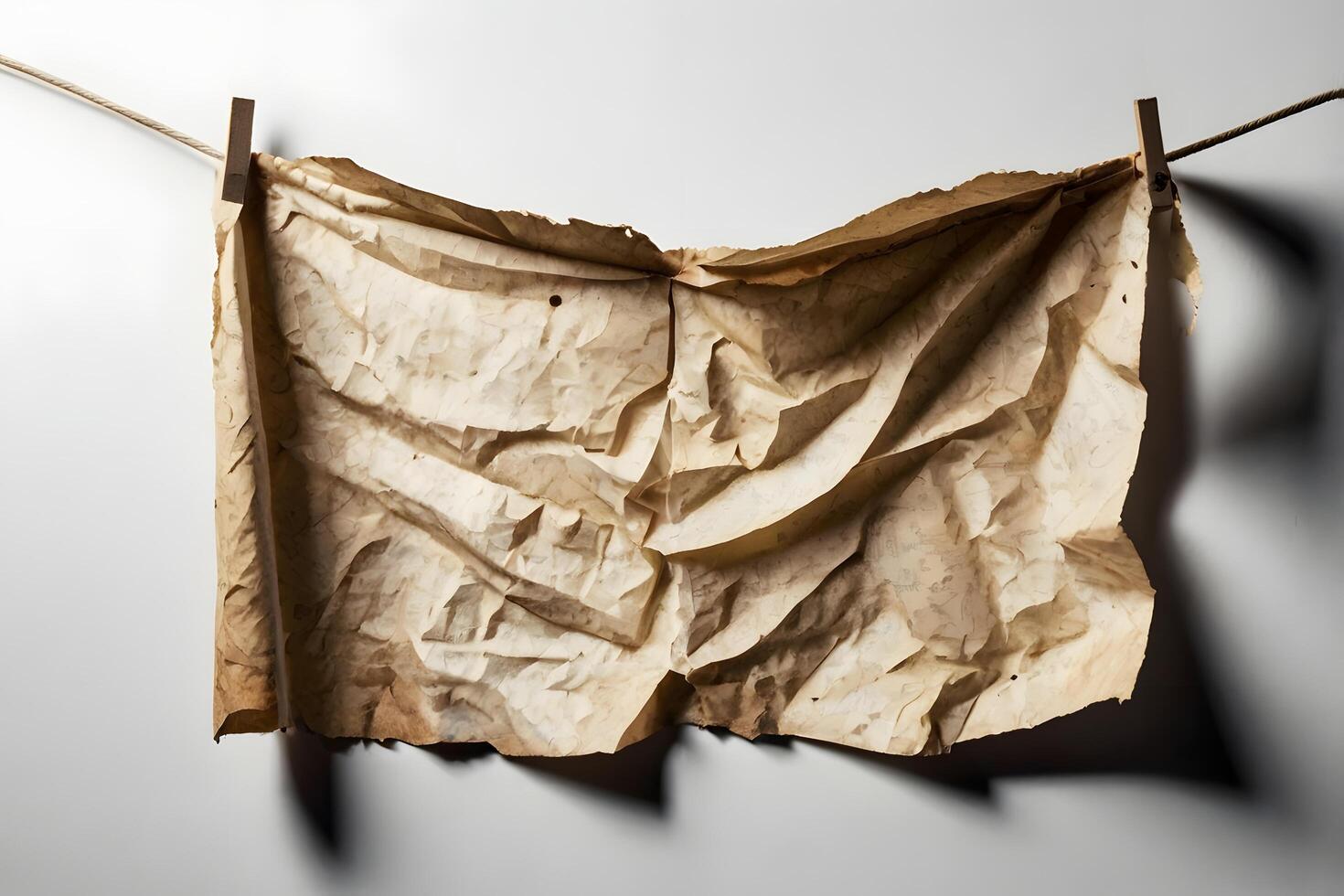 Old paper on a clothesline photo