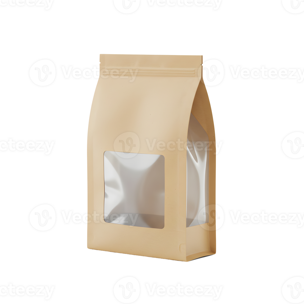 Kraft Paper Bag with Clear Window, Packaging Mockup png