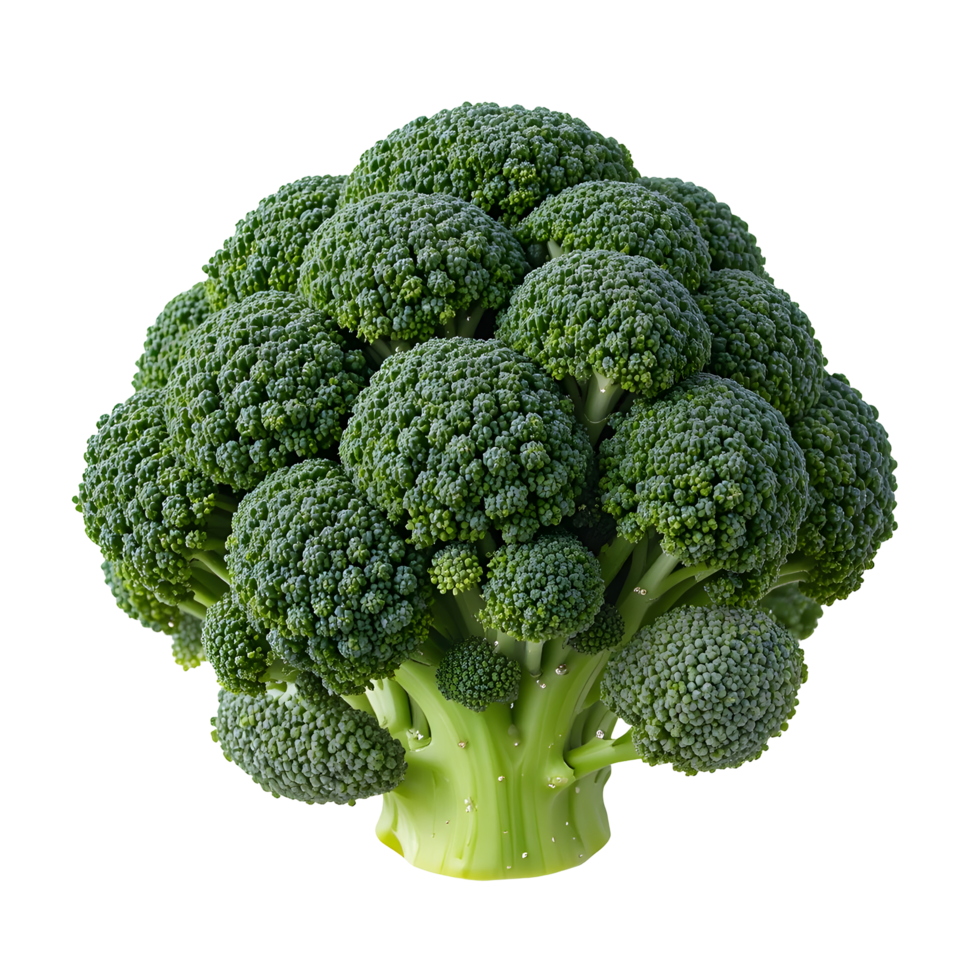 Fresh Green Broccoli Florets on Transparent Background png