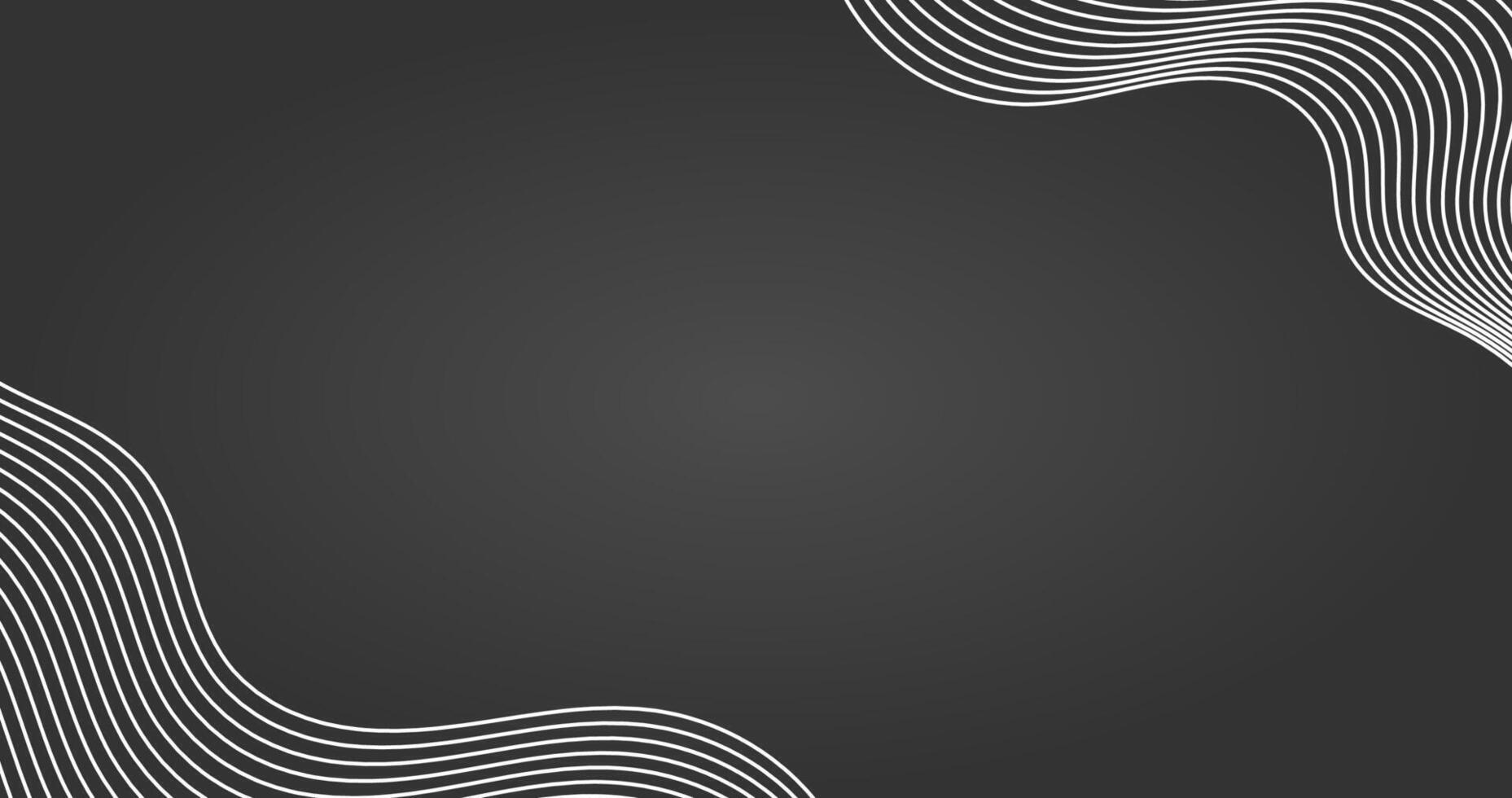 Black Abstract background with wavy white lines silhouette design vector