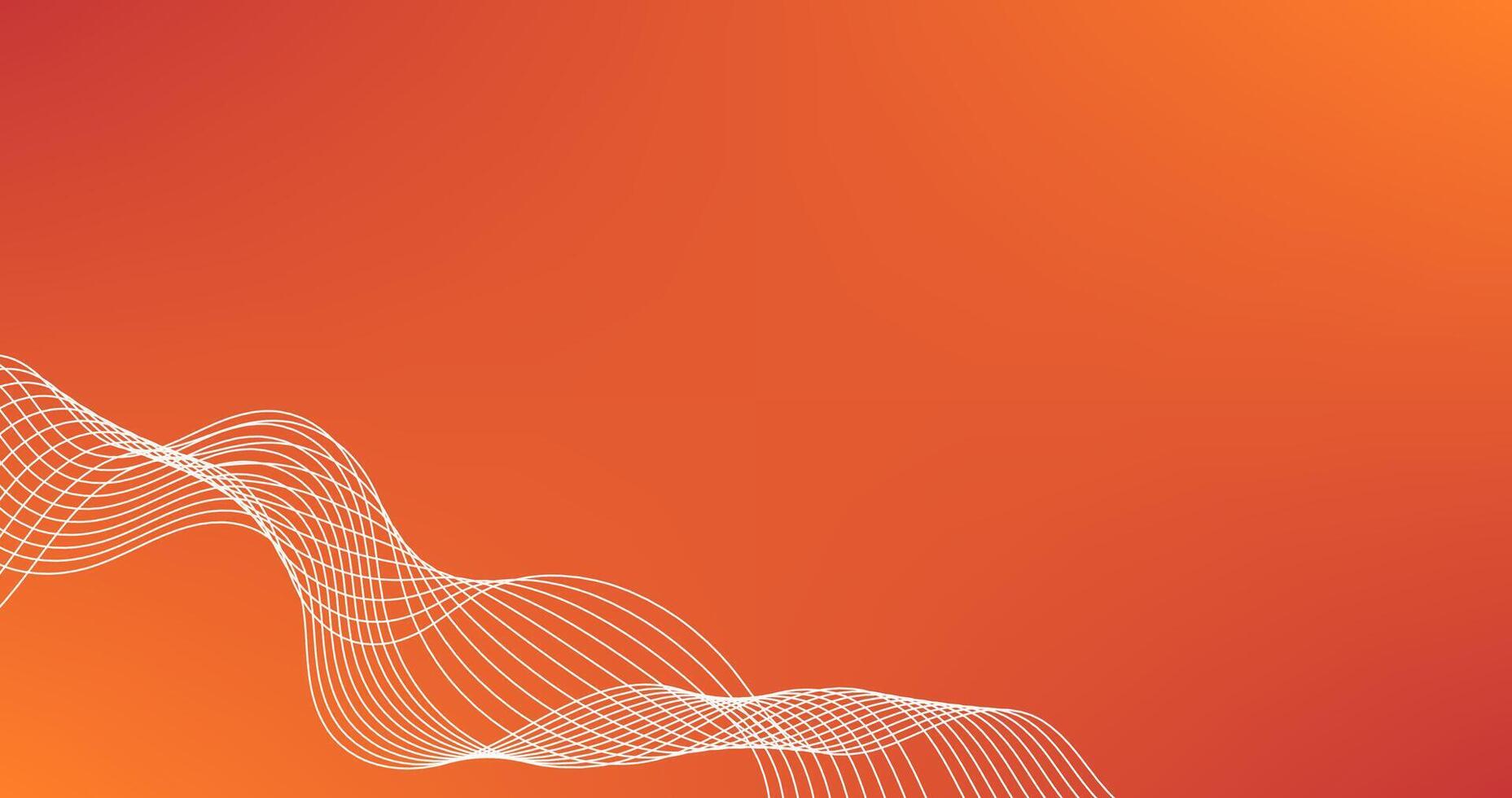 Abstract background with wavy lines illustration Orange Gradient background. vector