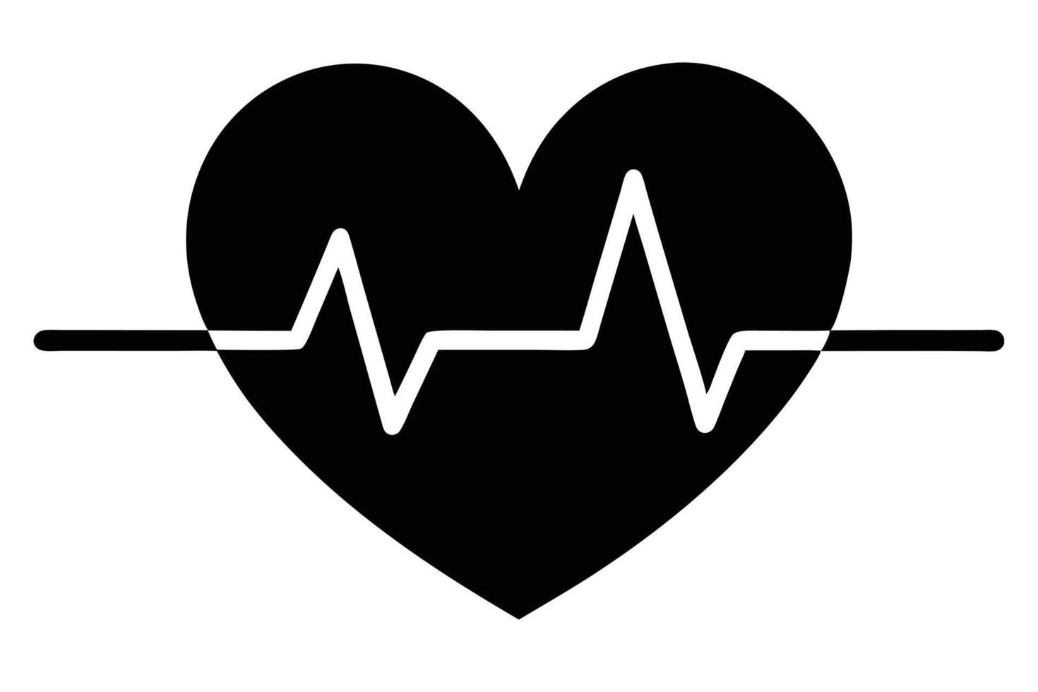 Simple heart icon with heartbeat graphic for medical or health themes vector