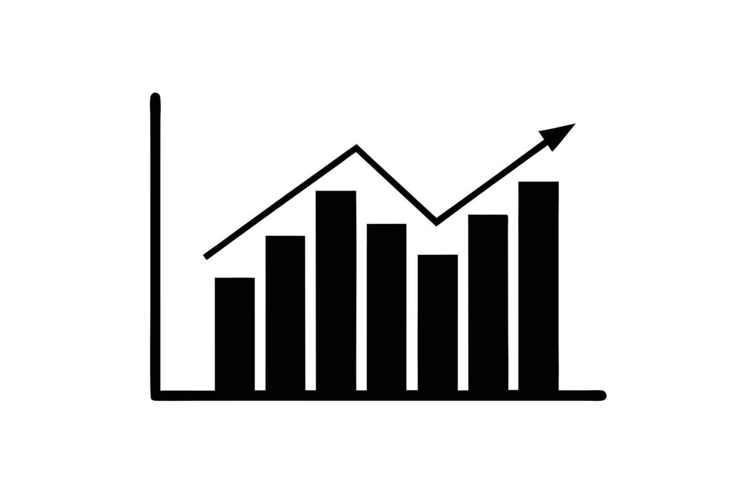 Simple graphic of a rising bar graph, symbolizing growth. vector
