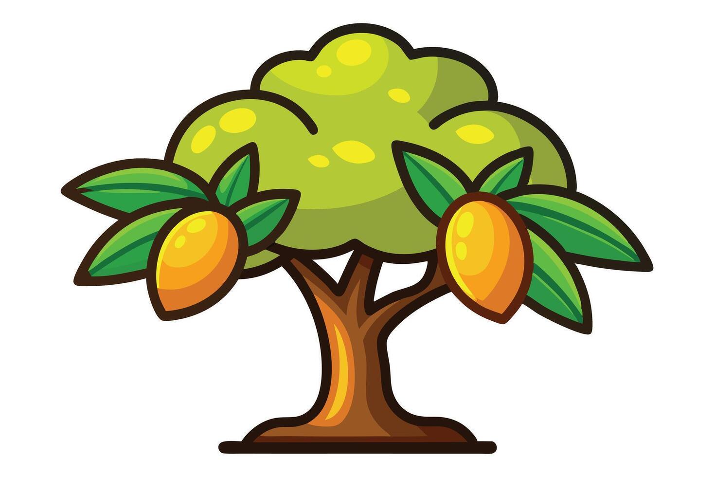 A cartoon Lemon Tree with Ripe Fruit vector