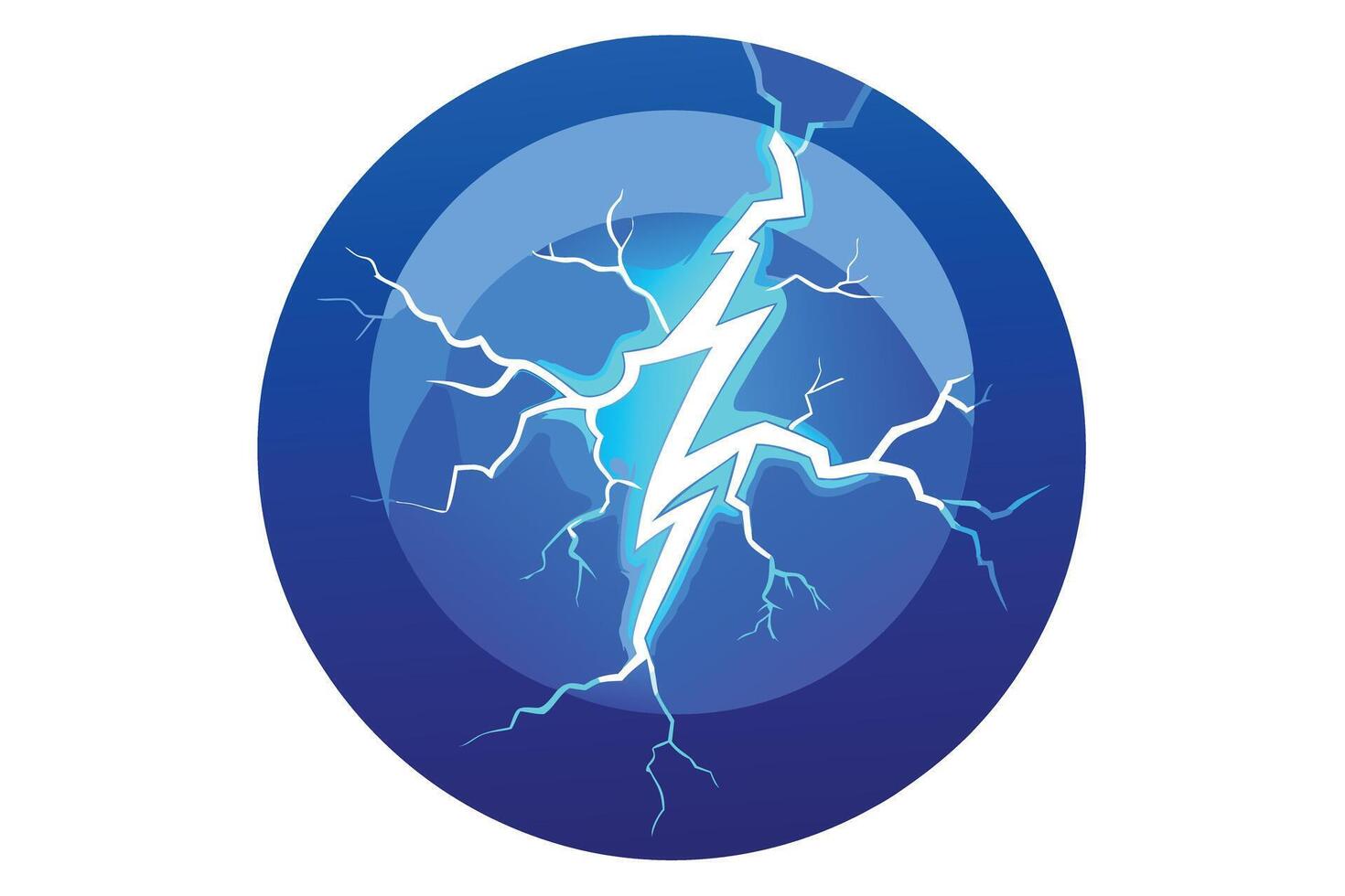 A Lightning Bolt Icon in a Blue Circle vector