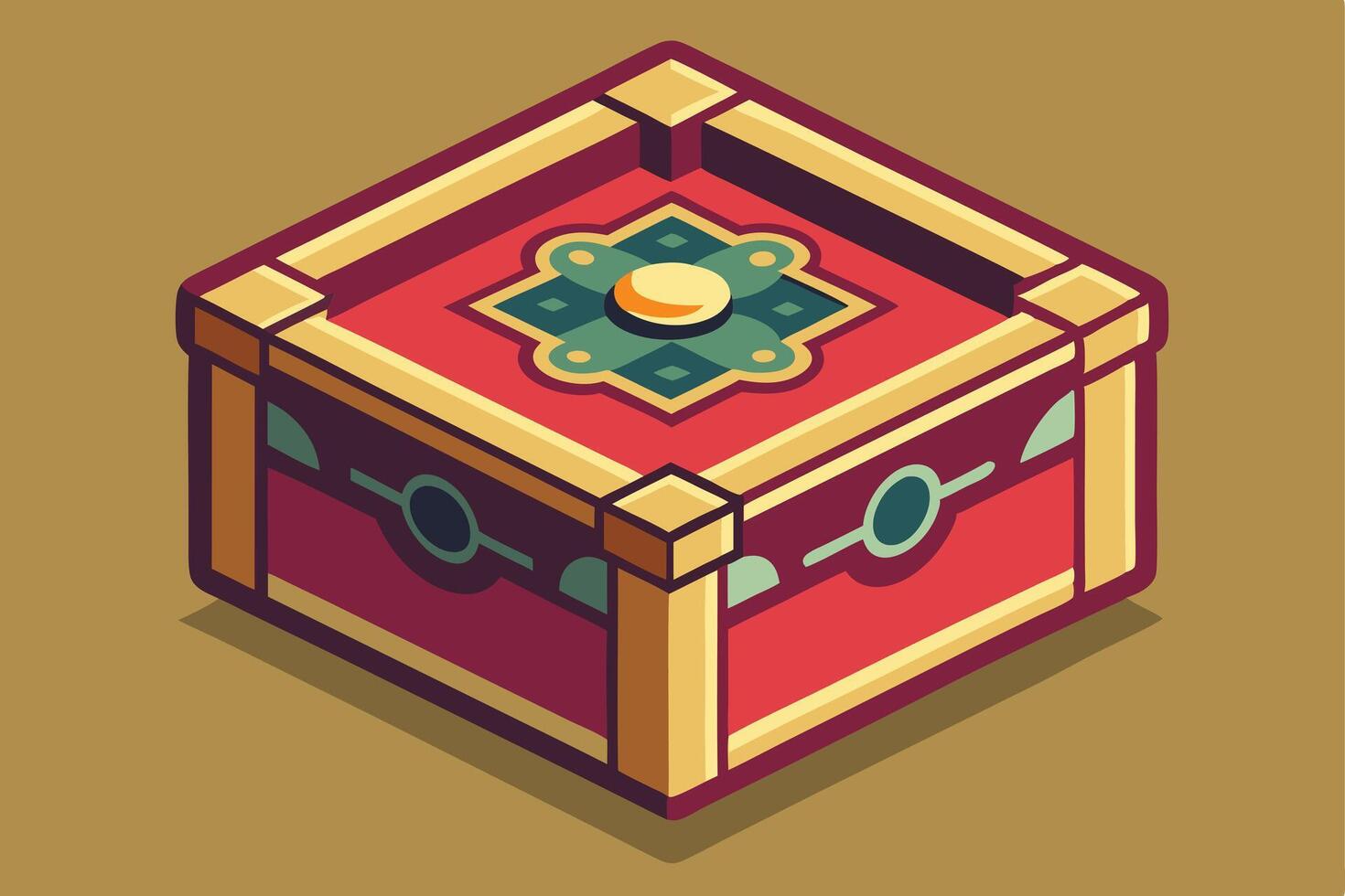 Ornate Treasure Chest, Ideal for Game Assets vector