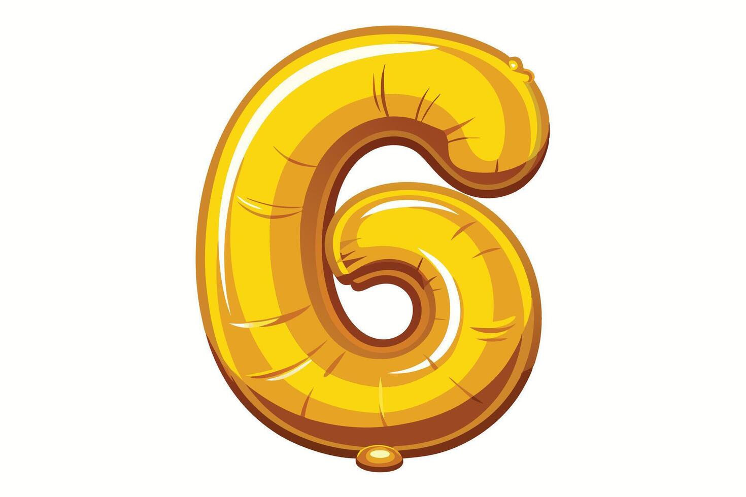 Number Six Foil Balloon for Celebrations vector