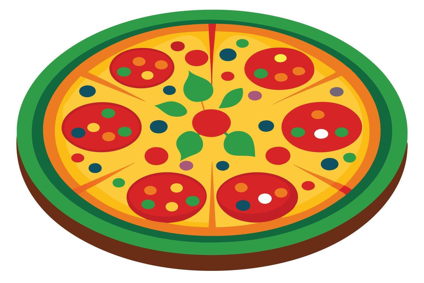 Pizza with Colorful Toppings vector