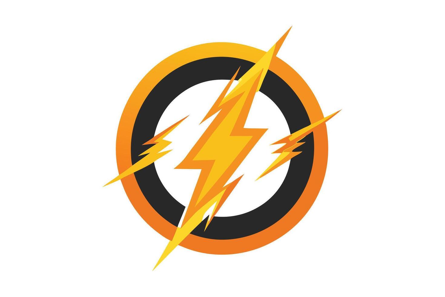 Vibrant Yellow Lightning Bolt Symbol in a Circle vector