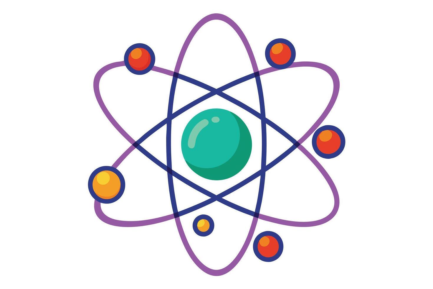 Colorful Illustration of an Atom's Structure vector