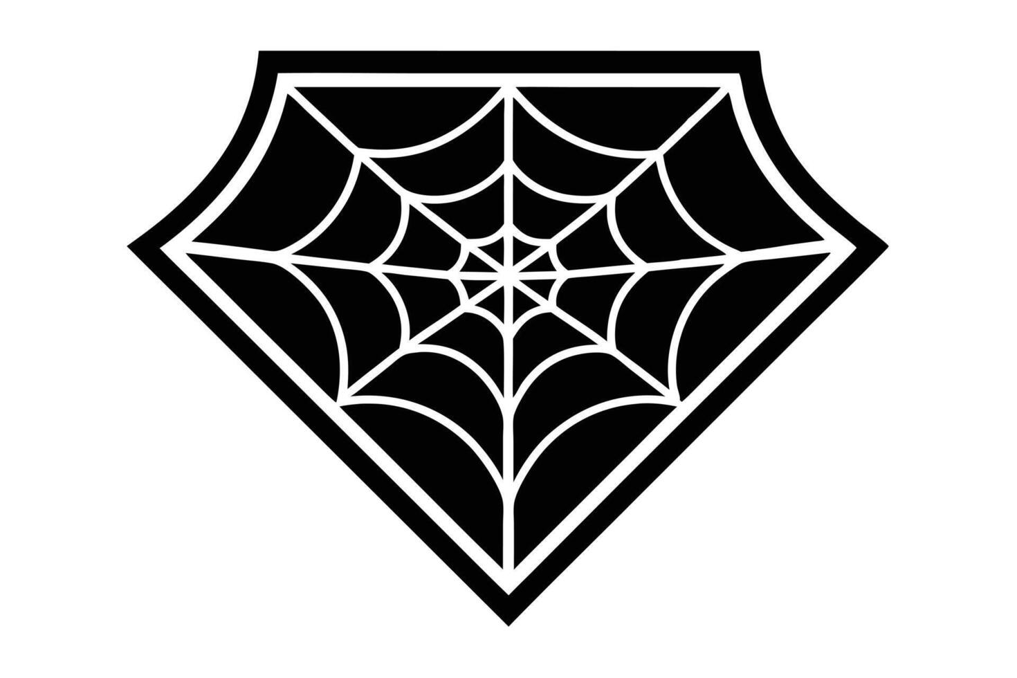 Stylish Black and White Spiderweb Design on a Diamond Shape vector