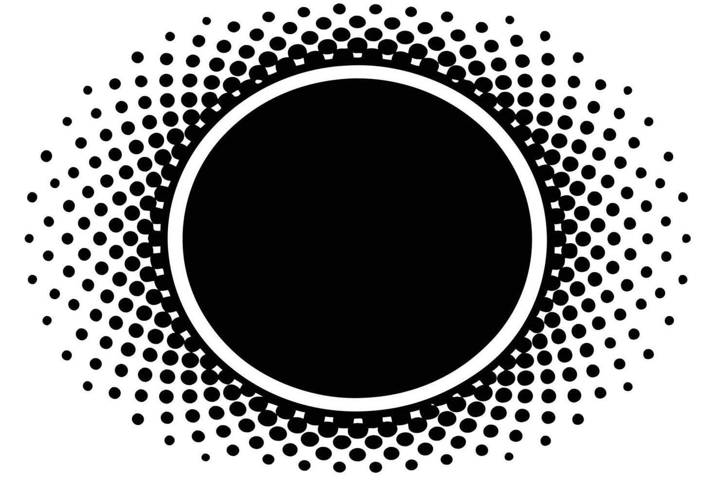 Abstract Black and White Circle with Halftone Background vector