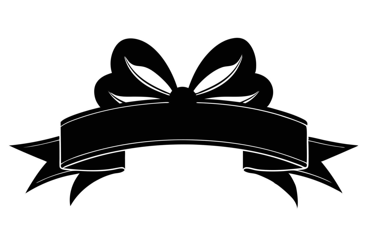 Black and White Gift Bow and Ribbon Design vector