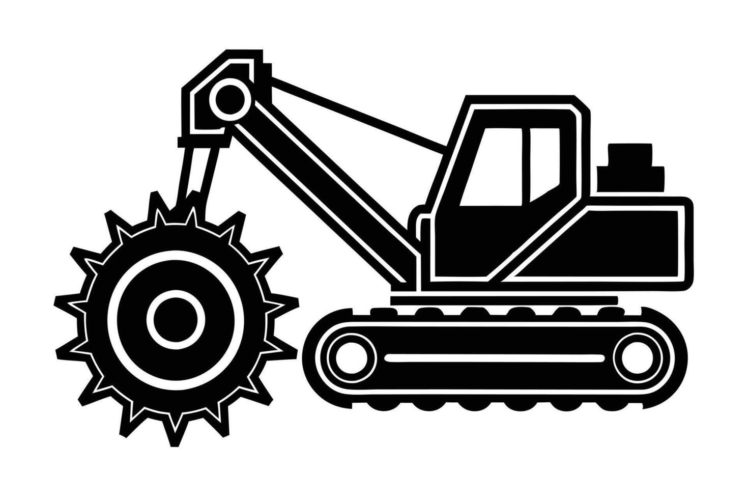 A illustration of a Specialized Earthmoving Machine vector