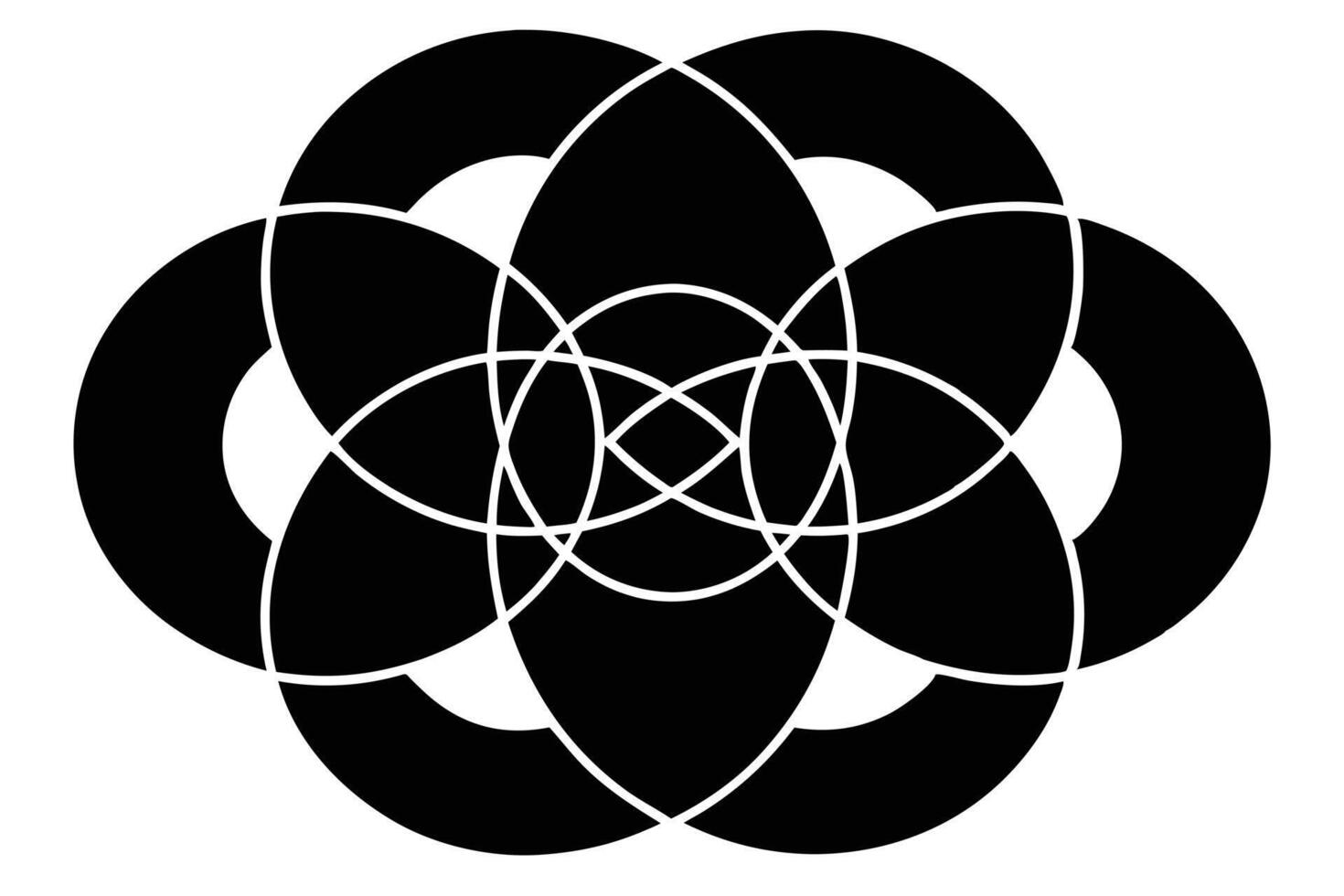 Abstract Geometric Design of Intertwined Circles vector