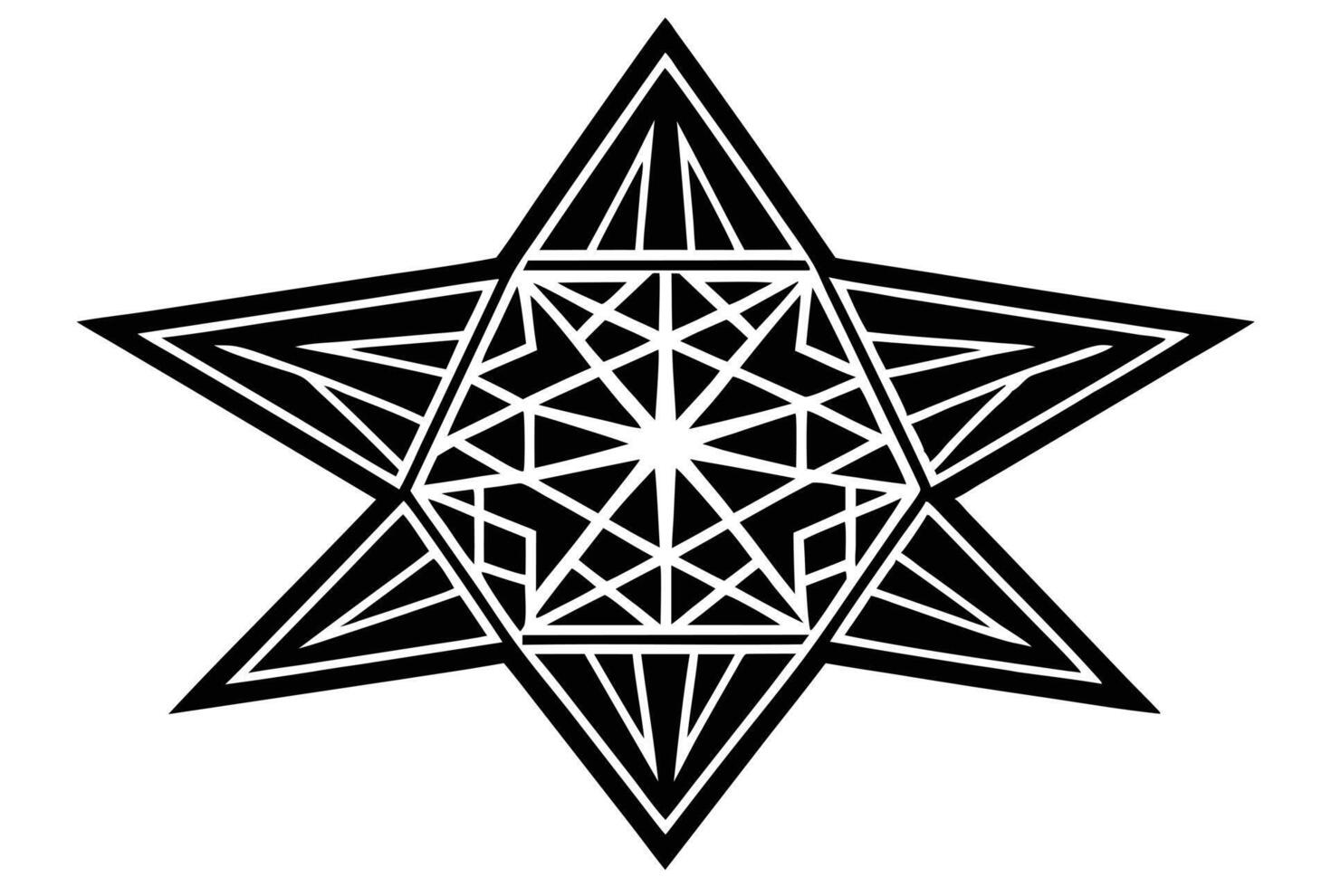 Black and White Star Design vector
