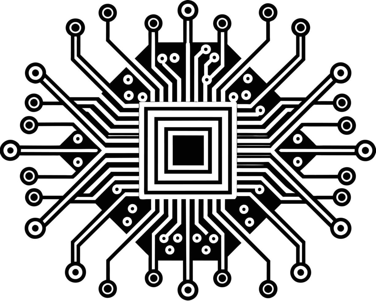 Detailed Circuit Board Design for Technology Illustration vector