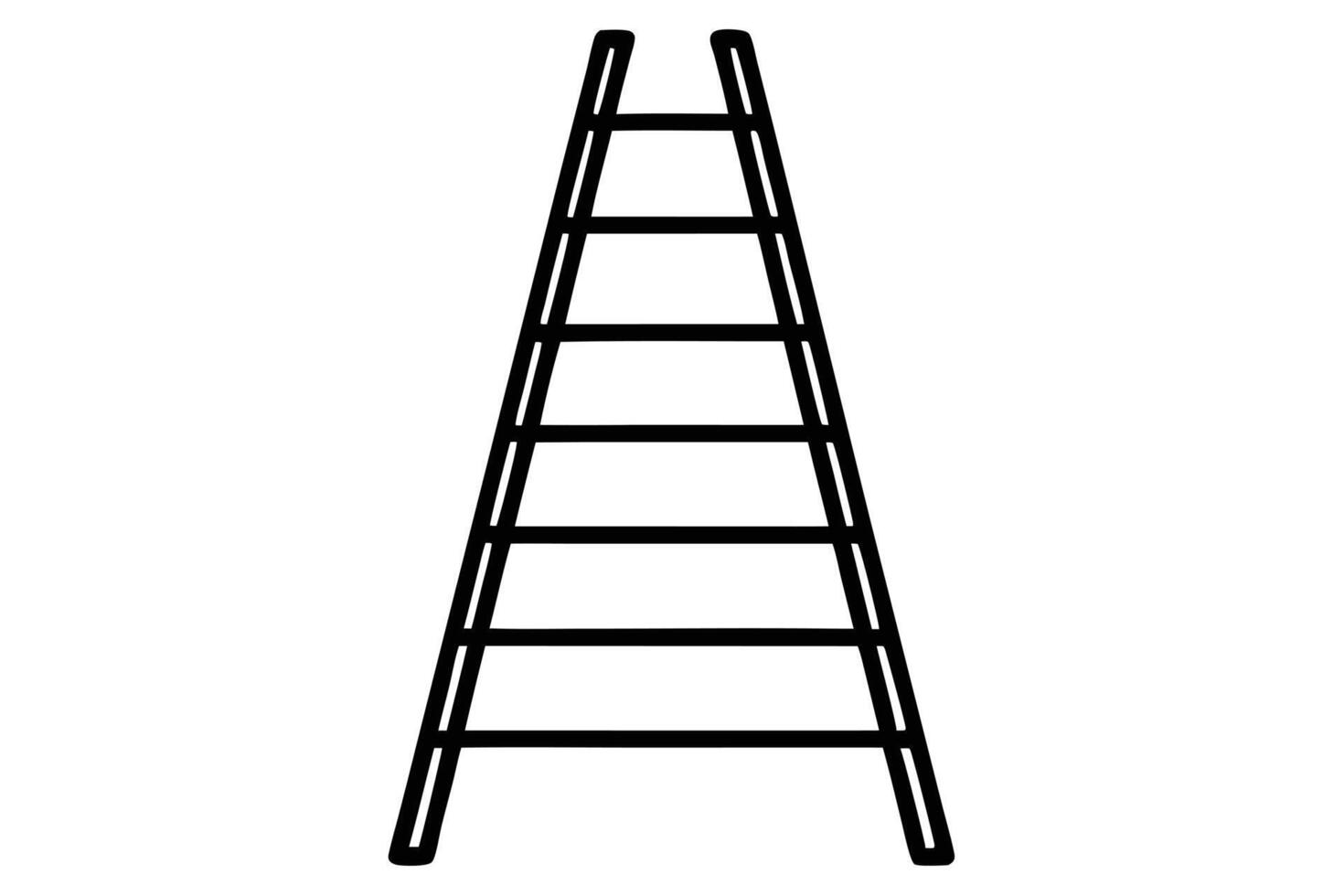 Simple black outline illustration of an A-frame ladder. vector