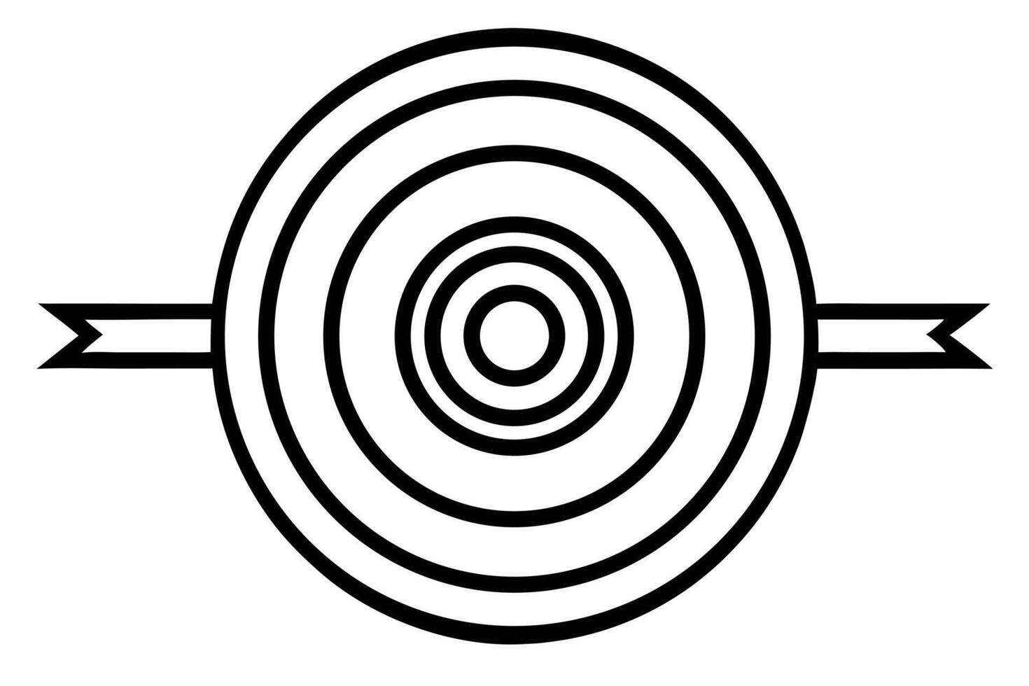 Abstract circular design with concentric circles and ribbon. vector