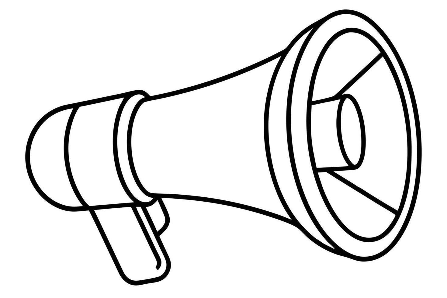 Simple Line Drawing of a Megaphone vector