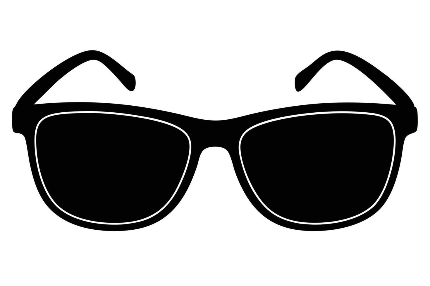 Stylish Black Sunglasses Silhouette vector