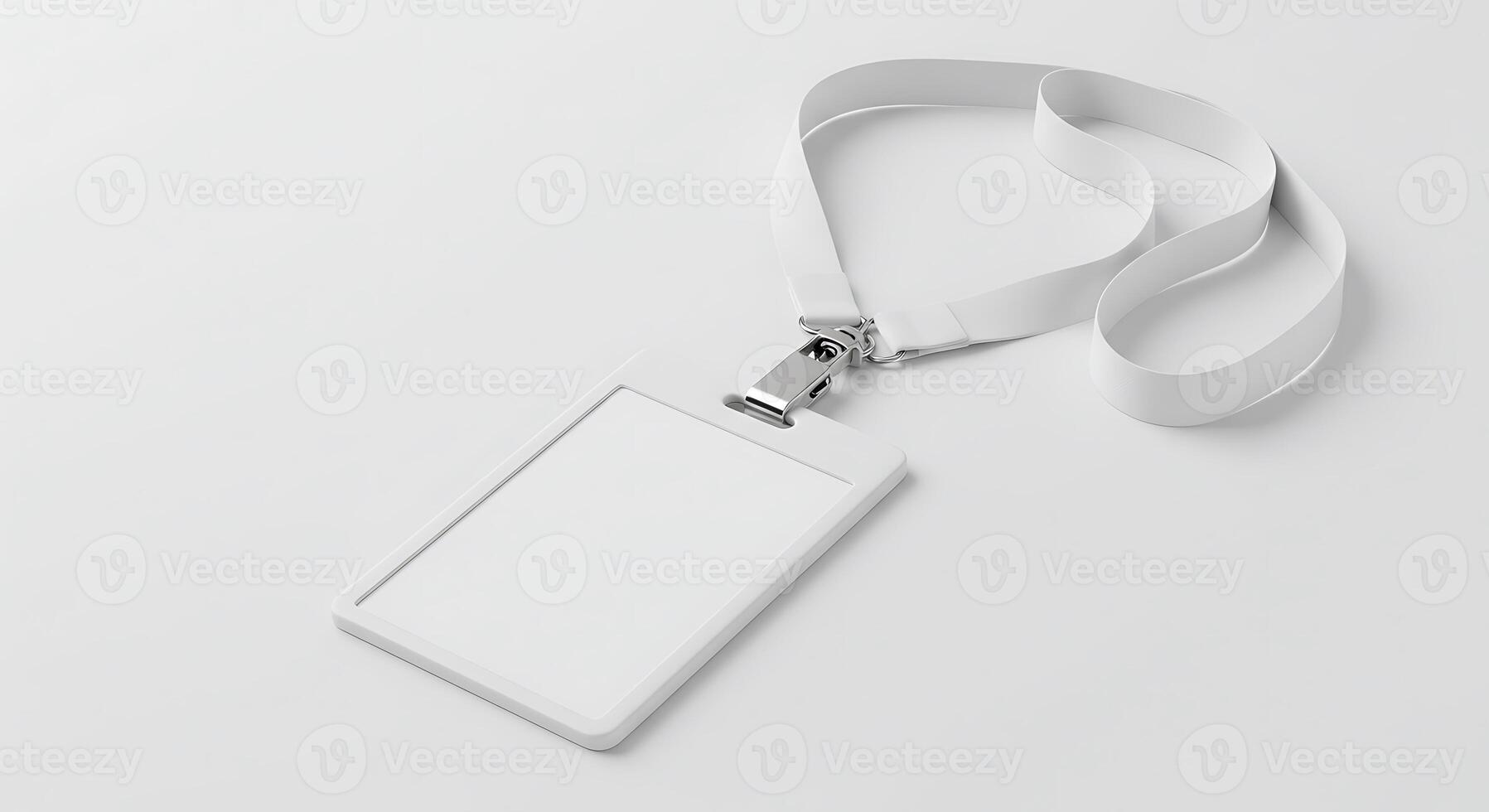 Blank Identity Card with Lanyard for Event or Employee Access photo