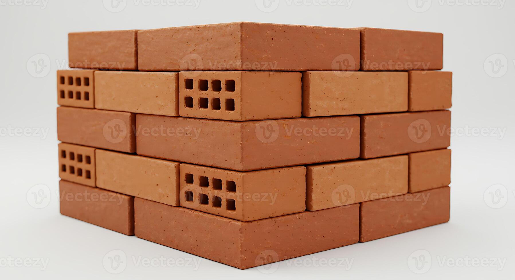 Stack of Bricks Construction Materials for Building Project photo