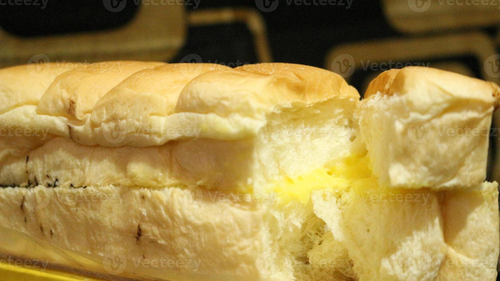 2. Torn bread filled with chocolate and cheese photo