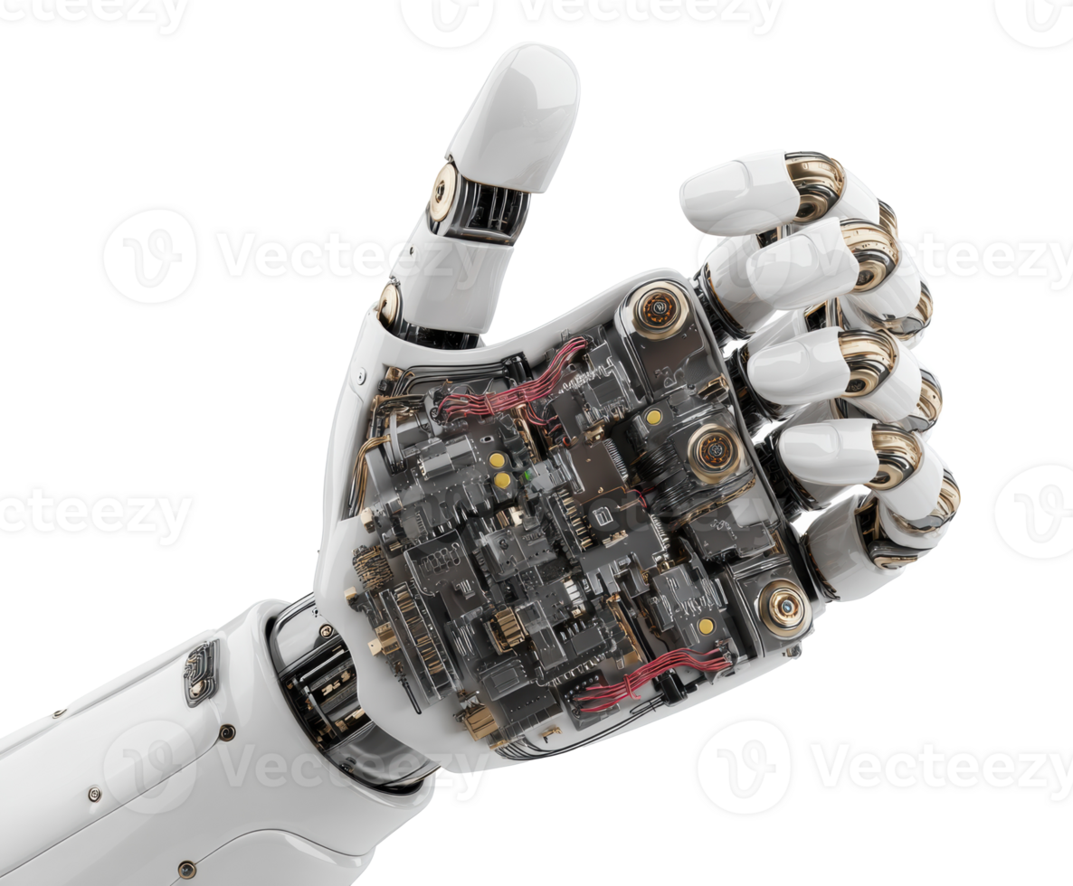 Robotic hand showcasing advanced technology in mechanical engineering png
