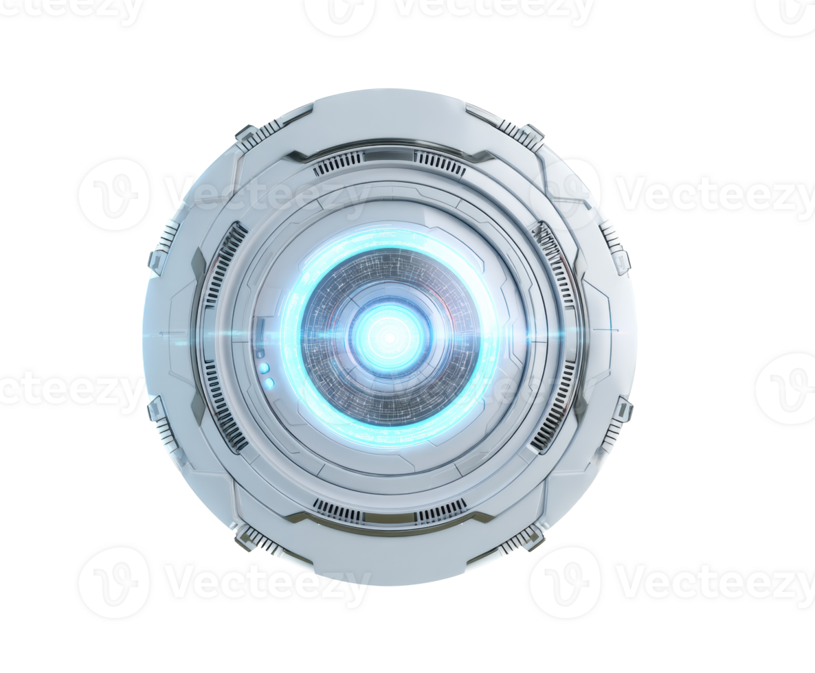 Futuristic technology device with glowing center for innovation png