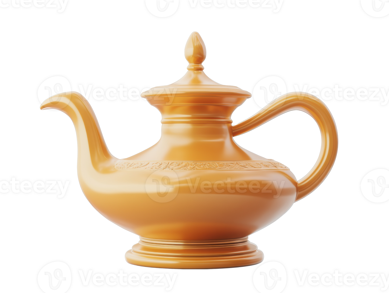 Classic orange teapot design for home decor and kitchen use png