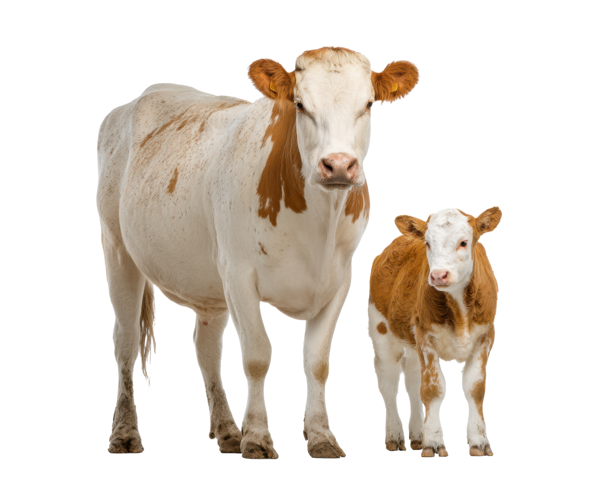 Cows and calf on a farm during daylight png