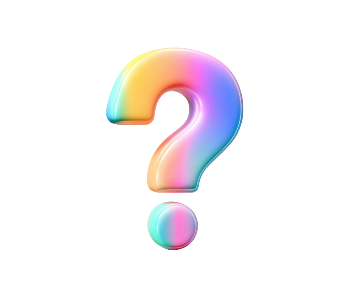 Colorful question mark symbol representing curiosity and inquiry png