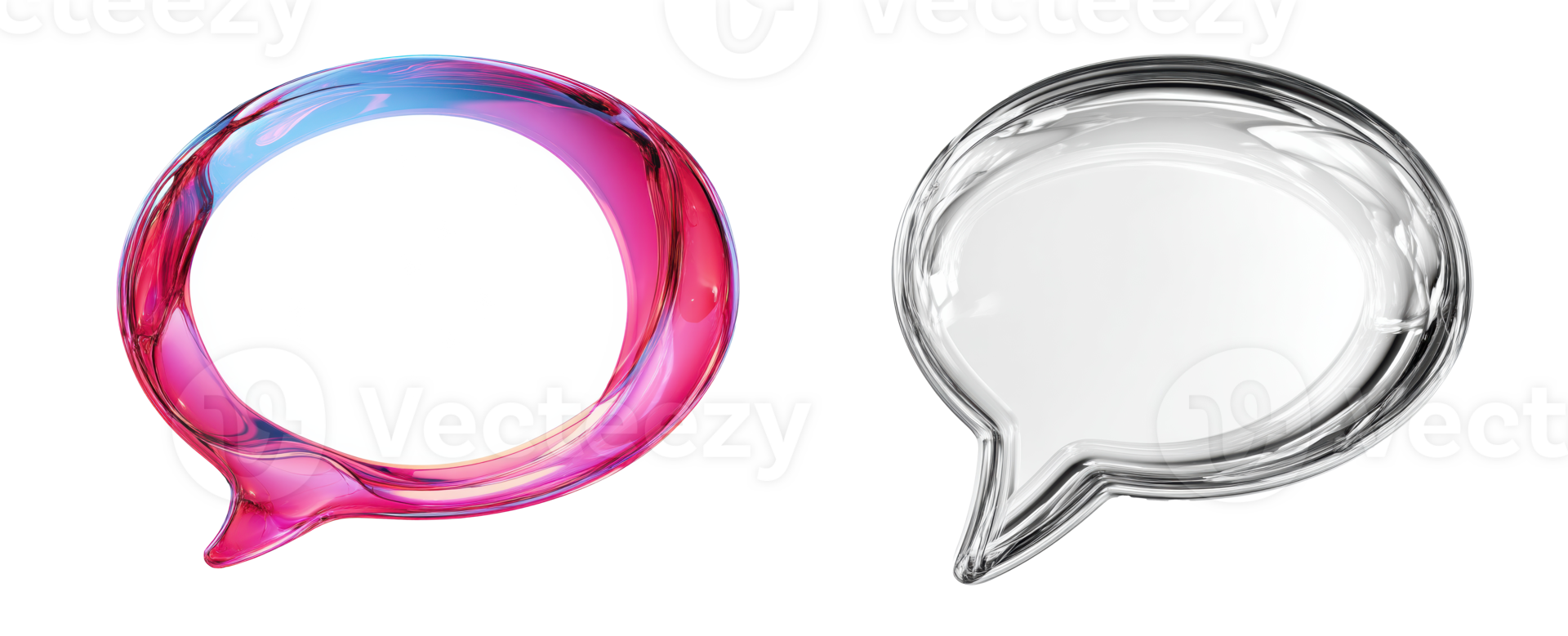 Colorful speech bubbles for communication design projects png
