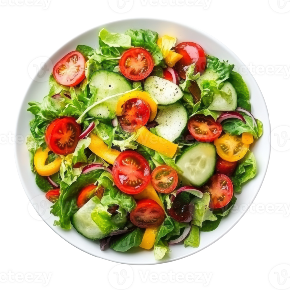 Colorful garden salad with fresh veggies and herbs png
