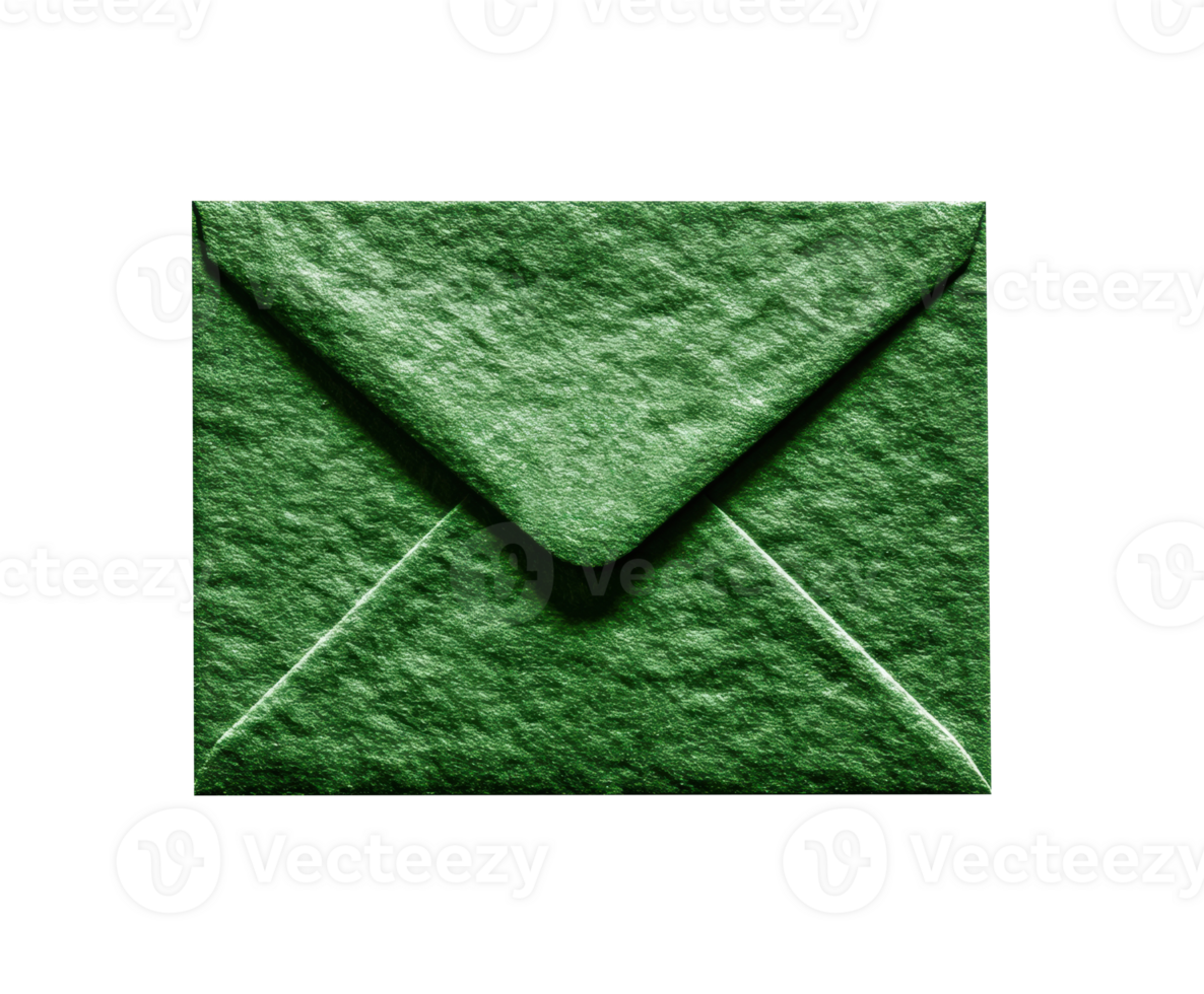 Green envelope for letters and invitations, design for stationery use png