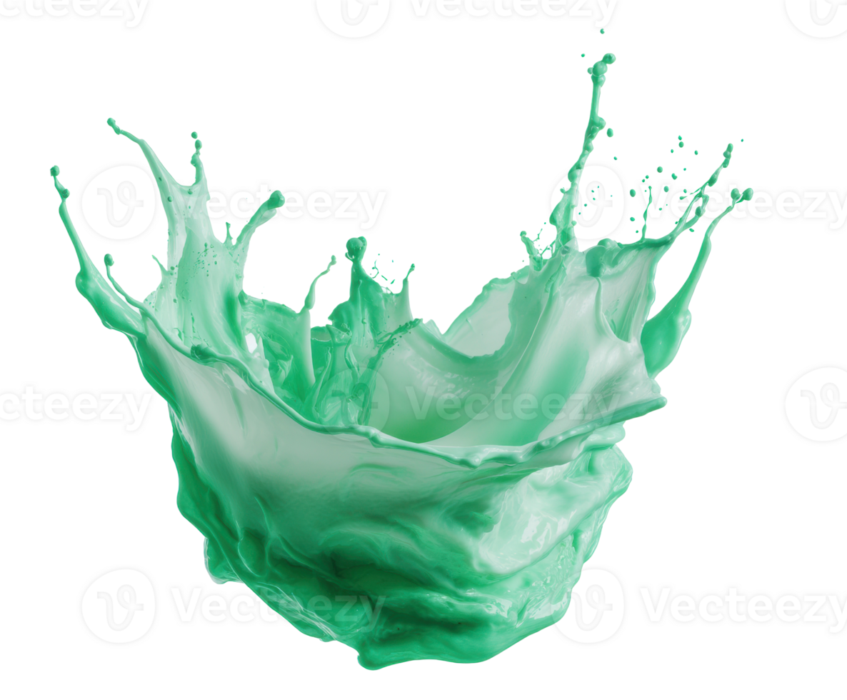 Green liquid splash for creative design and artwork applications png