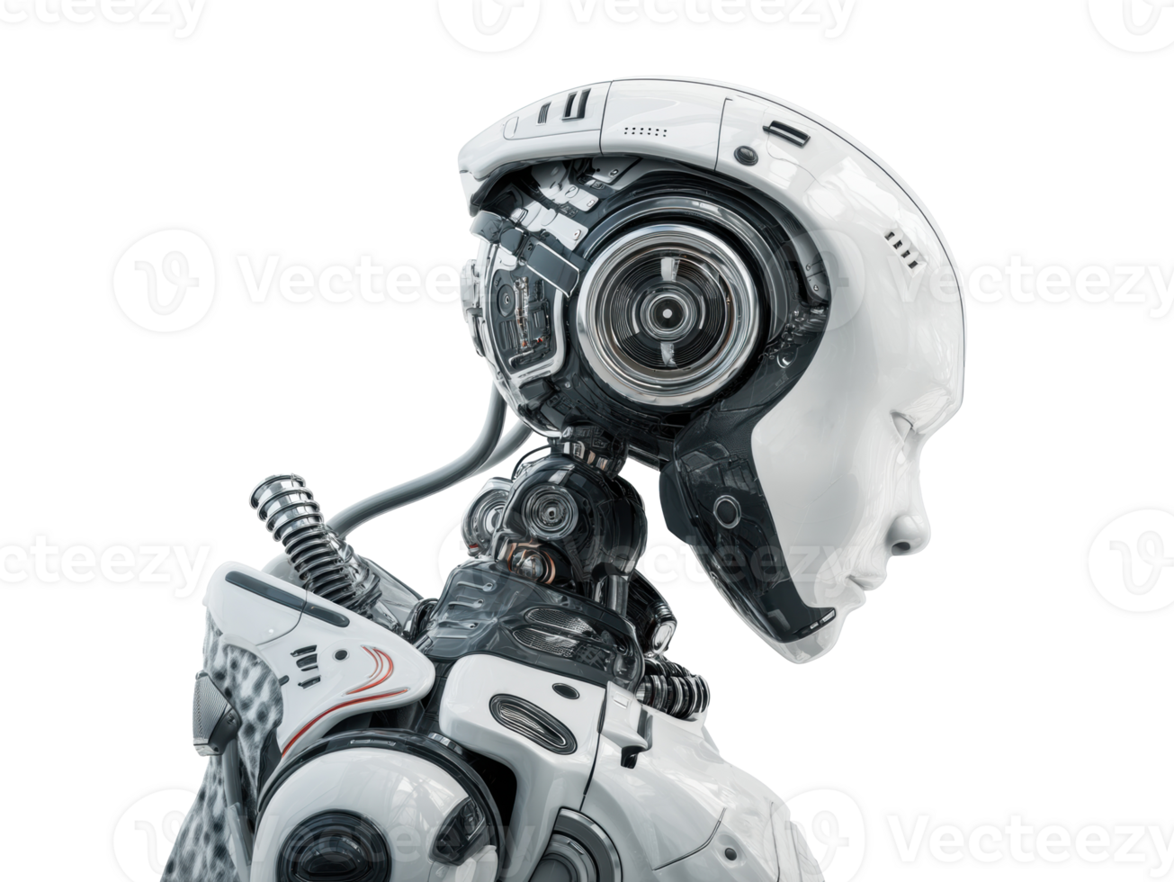 Futuristic robot design showcasing advanced technology features png