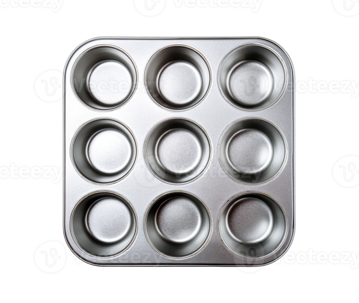 Versatile baking tray for muffins and cupcakes in metallic finish png