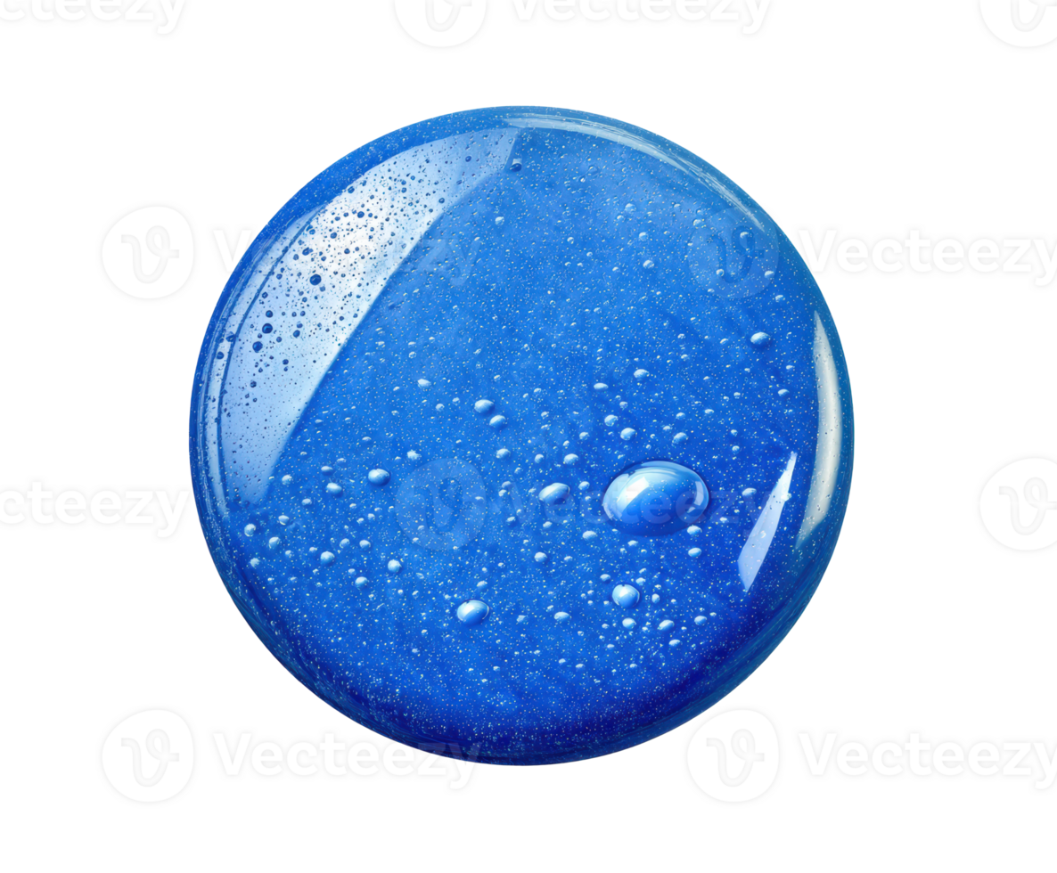 Bright blue gel with bubbles for creative design projects png