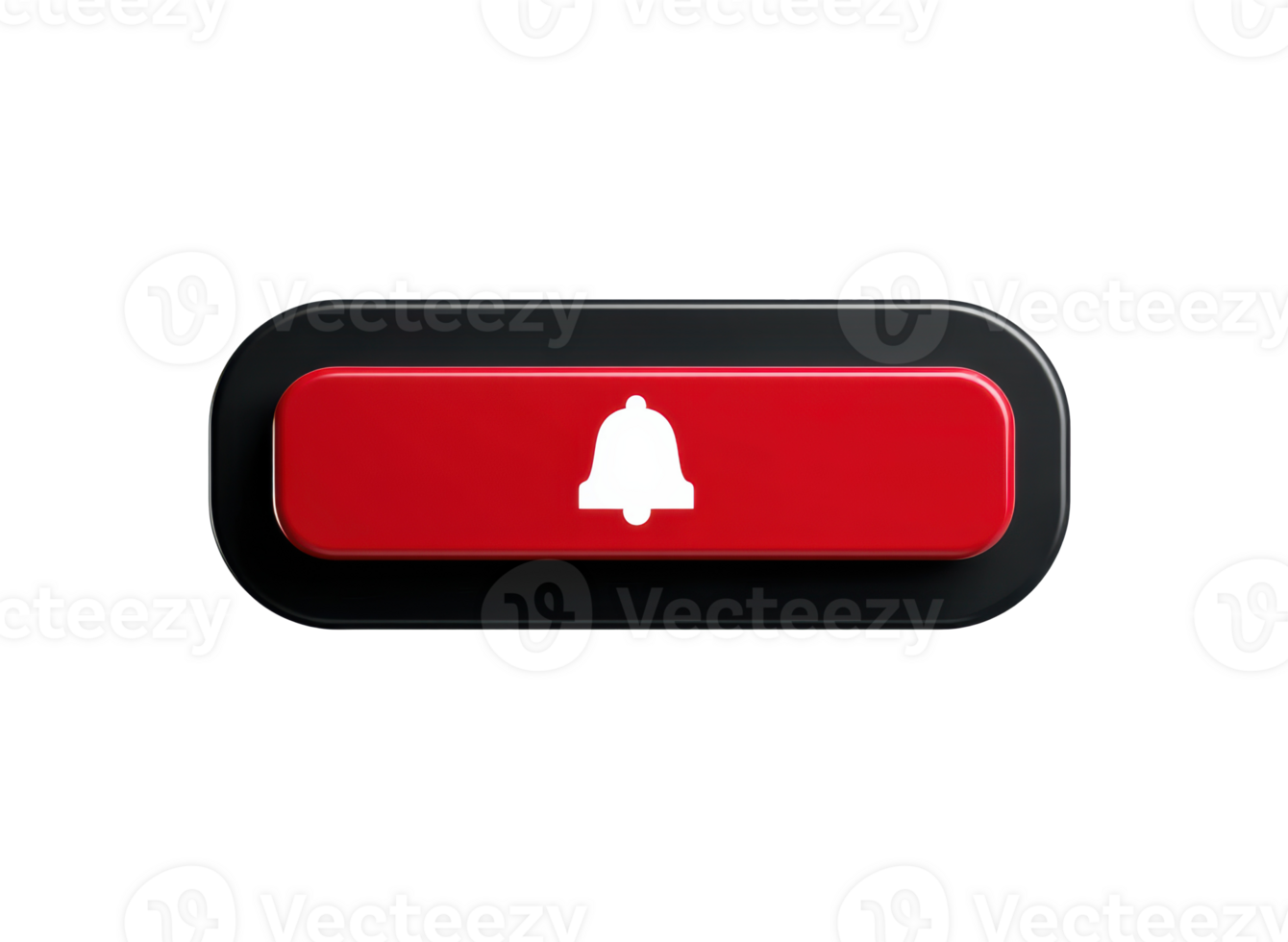 Red notification button with bell symbol for alerts and reminders png