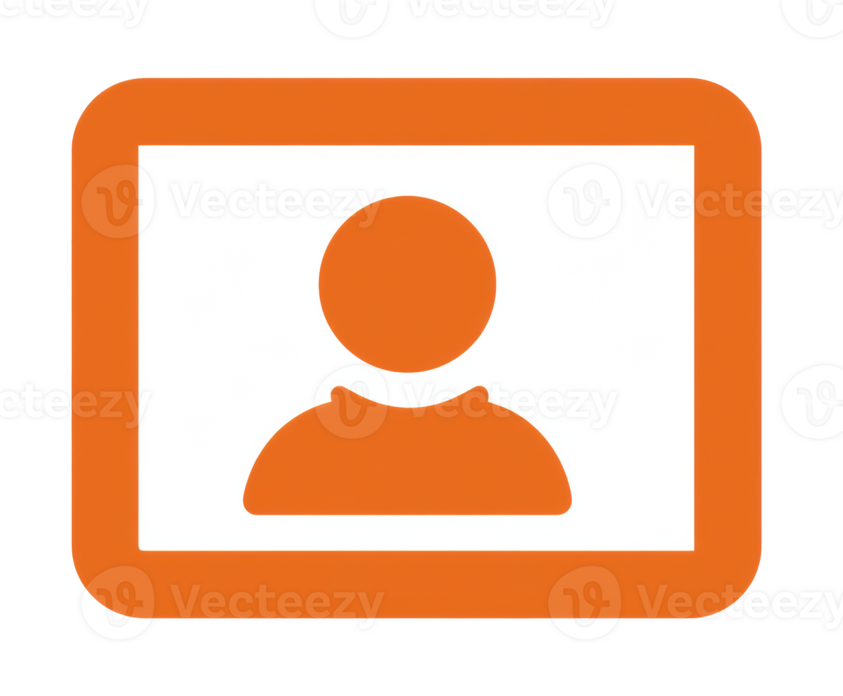 Creative design of user profile silhouette in orange frame png
