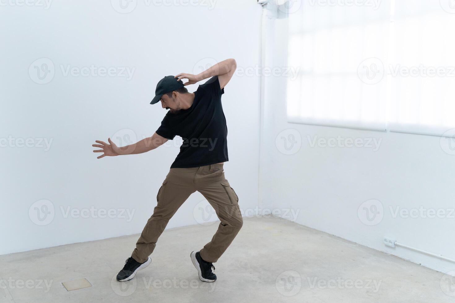Dynamic and Energetic Dance Movement in a Vibrant Urban Studio photo