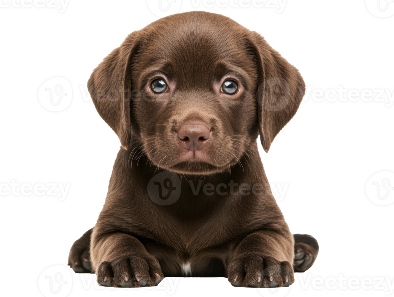 Cute brown puppy with expressive eyes lying down for a candid moment png