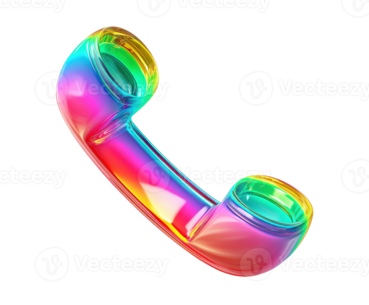 Colorful retro phone handset for modern communication design png