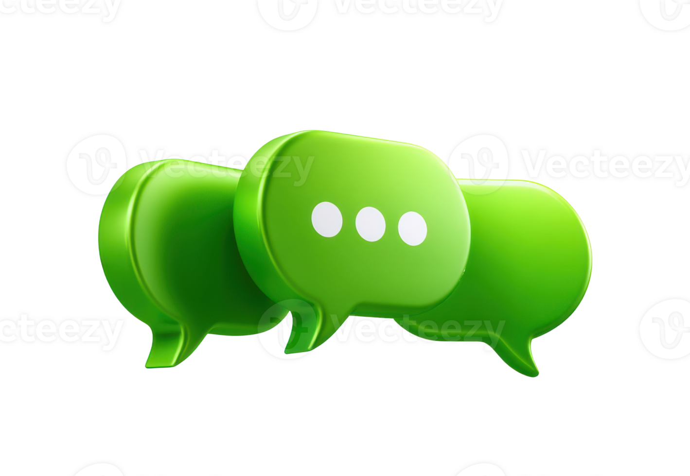 Green conversation bubbles representing communication and engagement png
