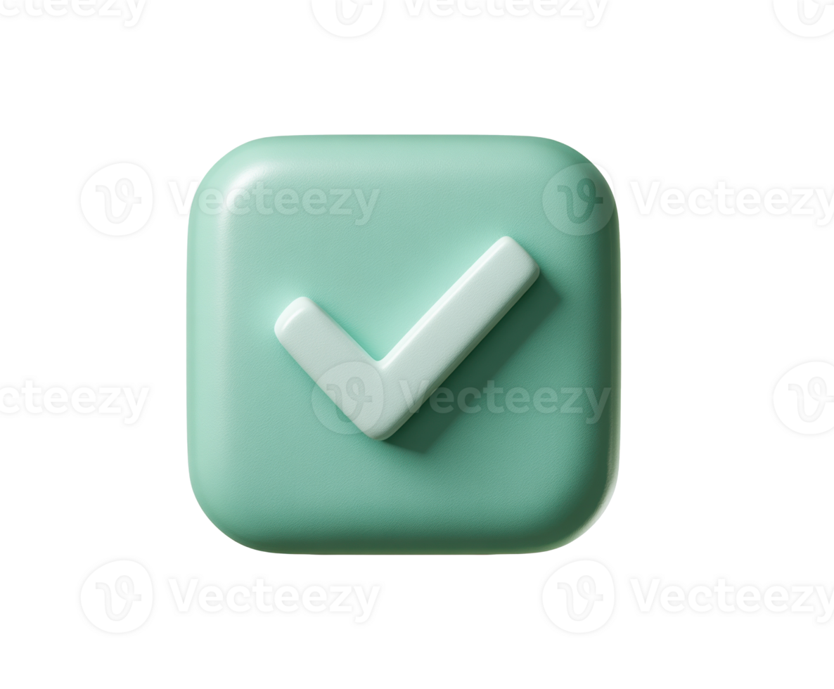 Green check mark icon for digital confirmation and approval use png
