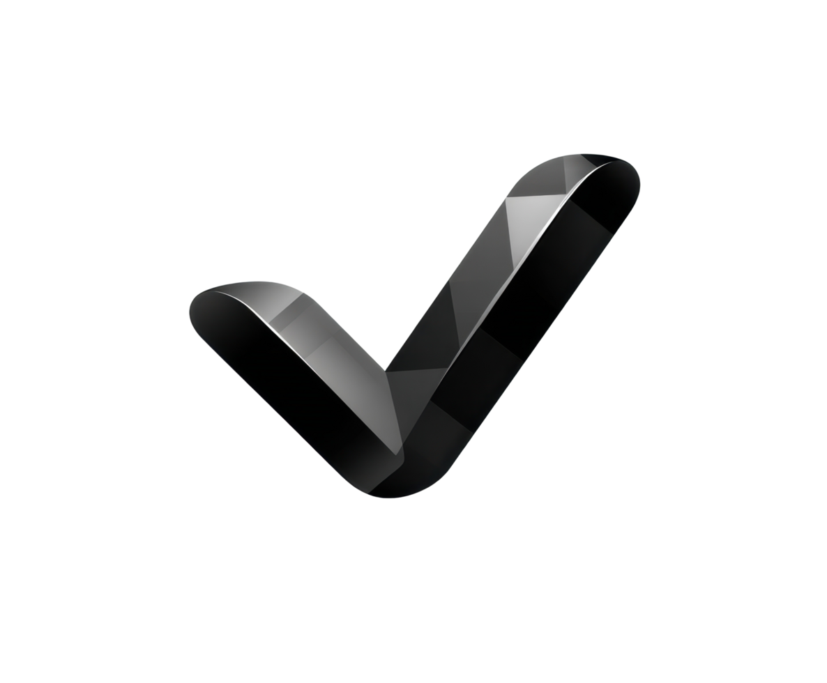 Black check mark symbol for design projects and app interfaces png
